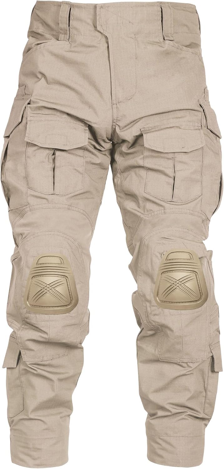 Mens Tactical Pants with Knee Pads Waterproof G3 Combat Camo