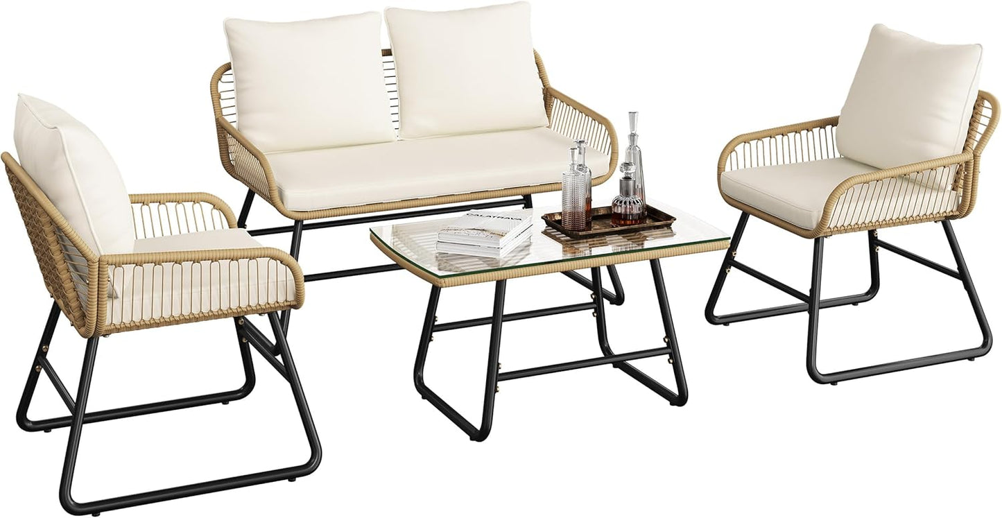 Yaheetech 4 Piece Patio Furniture Set for Outdoor Relaxation