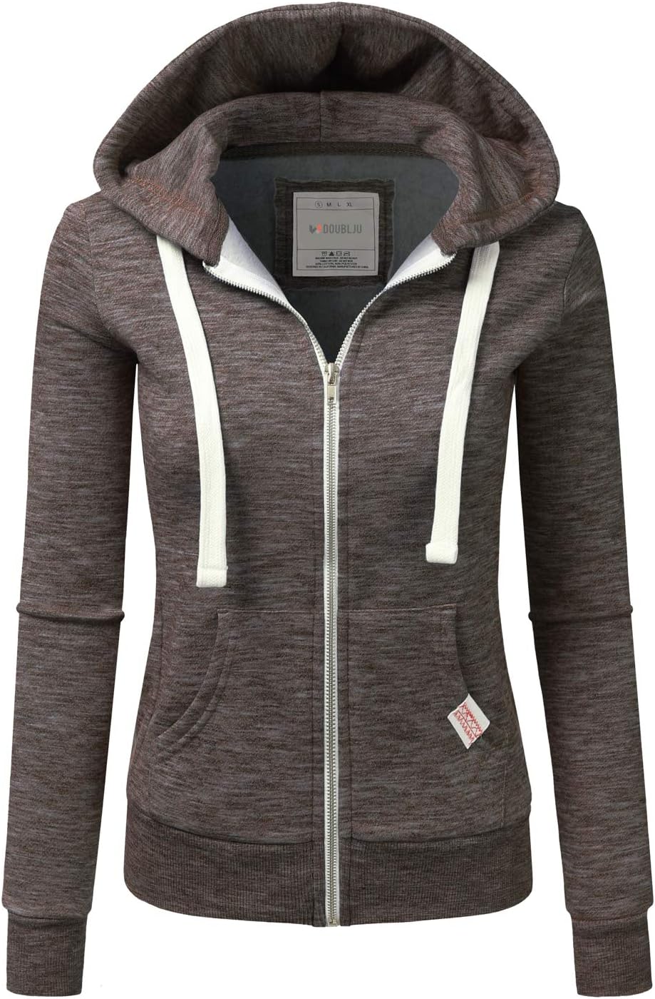 DOUBLJU Lightweight Thin Zip-Up Hoodie Jacket for Women Plus Size