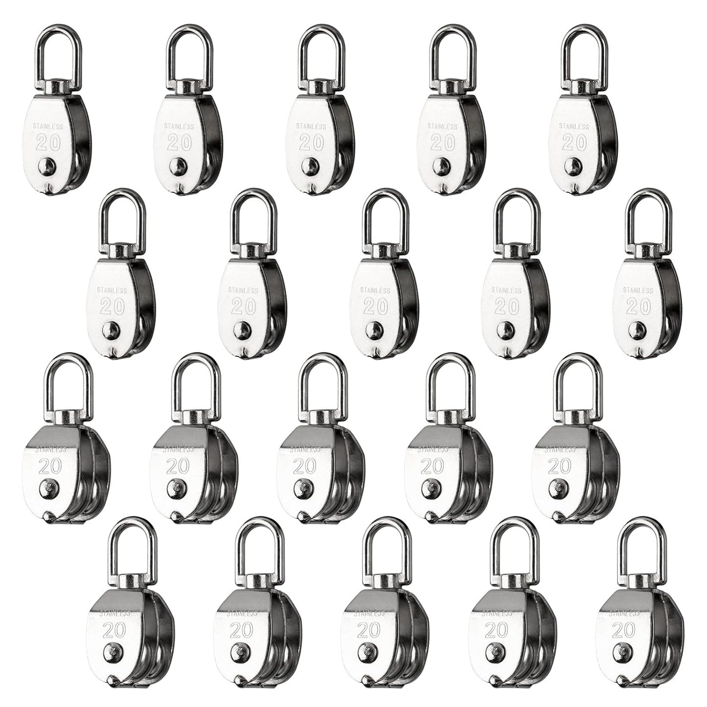 Rocaris 20 Pack M20 Pulley Block for Heavy-Duty Lifting Tasks