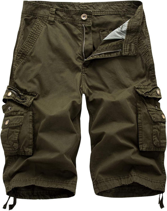 IDEALSANXUN Men's Casual Loose Fit Multi-Pockets Cargo Shorts
