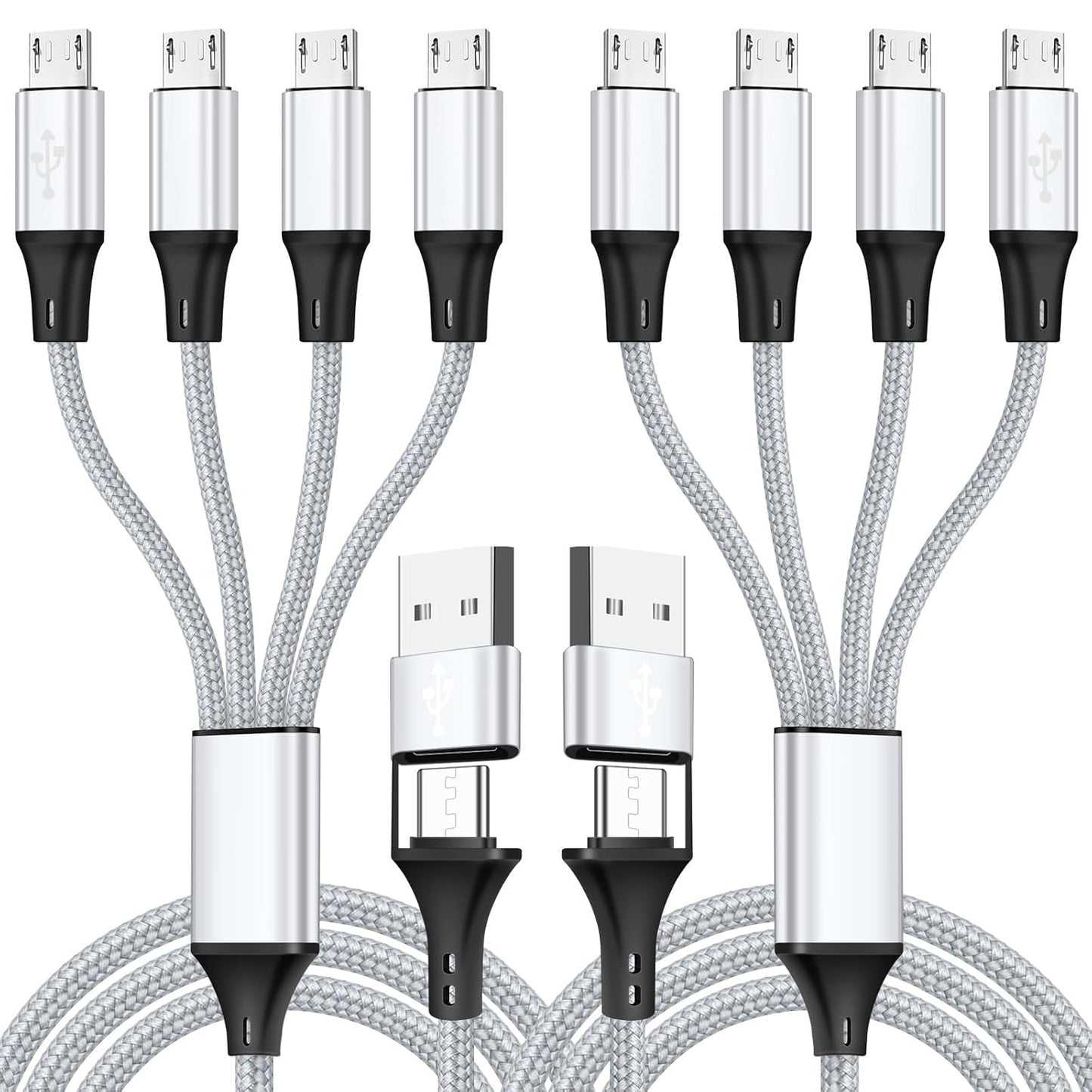 4-in-2 Micro USB Splitter Cable - Charge 4 Devices Simultaneously!