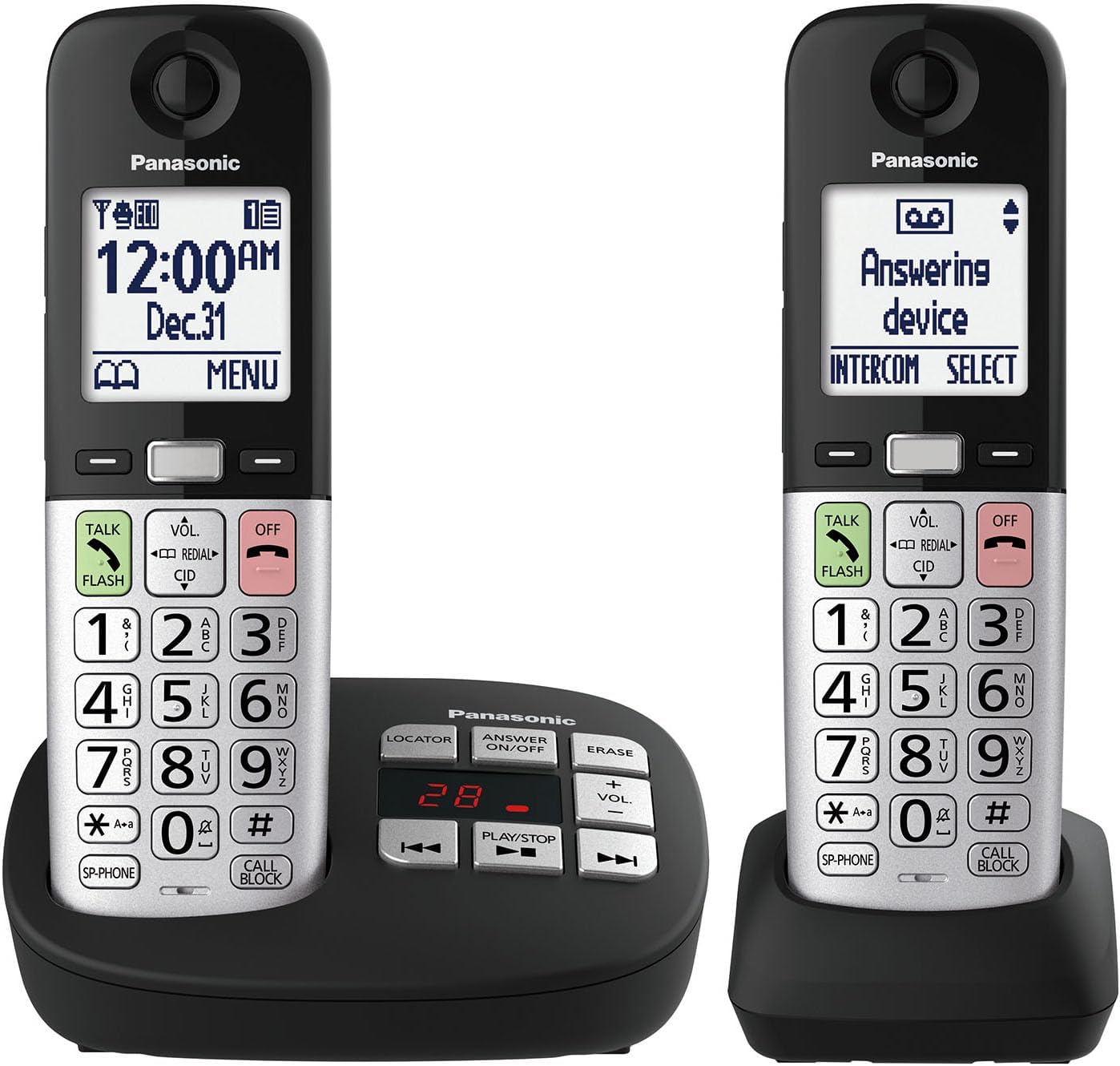 Panasonic Cordless Phone with Large Display & Easy to Use Features
