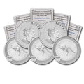 2015-Present P Lot of (5) 1 oz Australian Silver Kangaroo Coins
