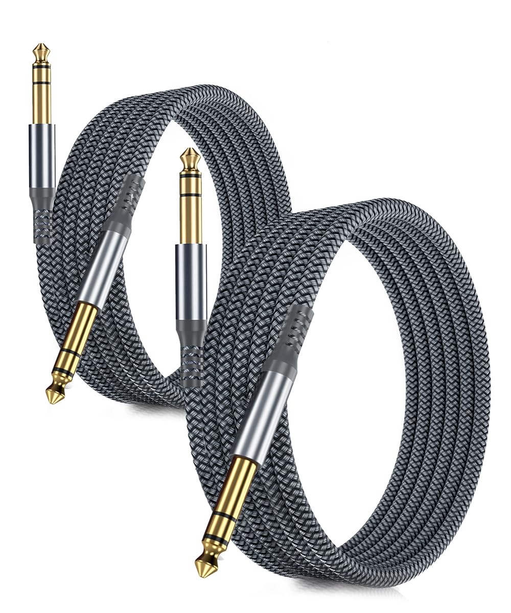 RUXELY 10FT TRS Guitar Cable 2-Pack: Premium Sound Quality!