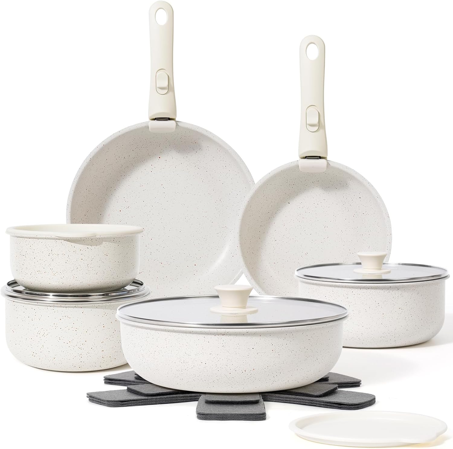 SODAY 18 Pcs Non Stick Pots and Pans Set for RV Cooking