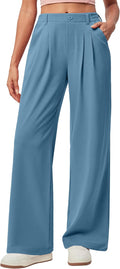Wide Leg Pants Woman Pull on Stretchy Work Dress Pants (Style VH4N)