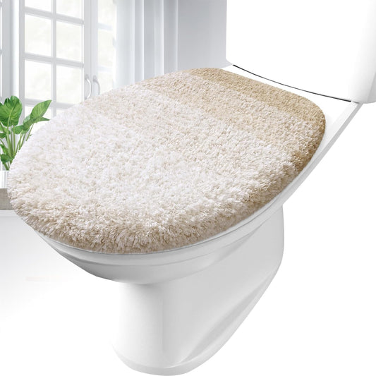 OLANLY Soft Microfiber Bathroom Toilet Lid Cover for Comfort