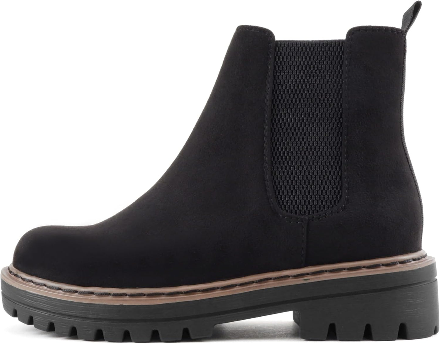 Soda Women Lug Sole Low Heel Chelsea Ankle Bootie for Style