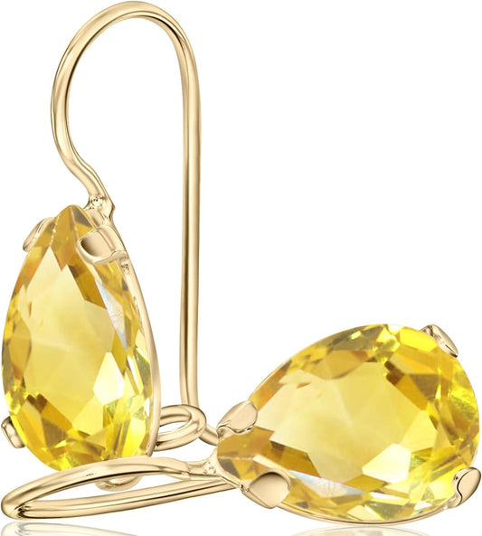 14K Solid Gold Teardrop Earrings for Women - Elegant Design