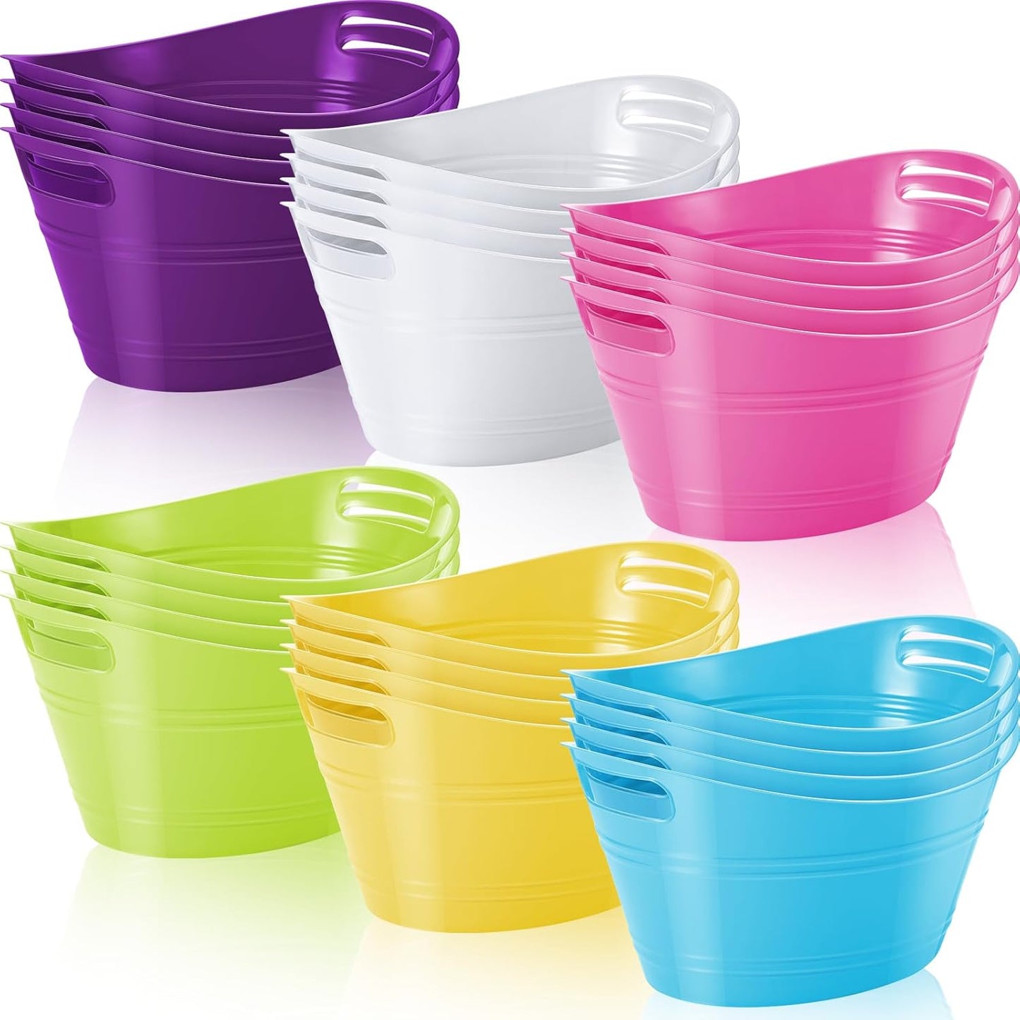 Norme 24 Pcs Oval Storage Tub for Parties and Beverage Storage