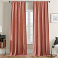Pink Velvet Curtains 84 in Length 2 Panels - Luxury Blackout Drapes