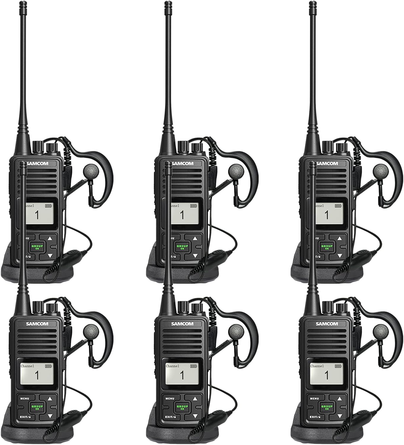 Long Range Walkie Talkies for Adults - SAMCOM FPCN10A 6 Pack