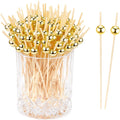Flavorful Gold Toothpicks: 150pcs Bamboo Picks