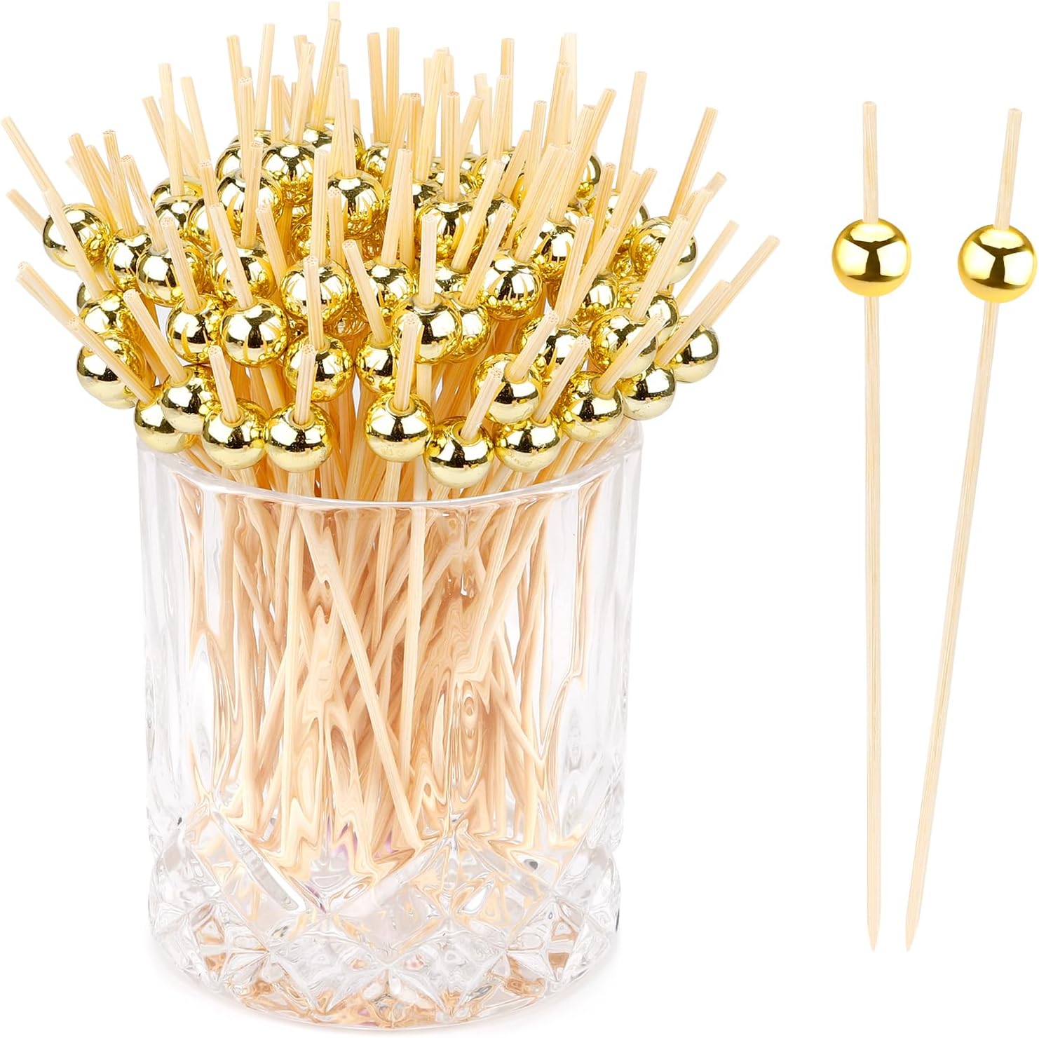 Flavorful Gold Toothpicks: 150pcs Bamboo Picks