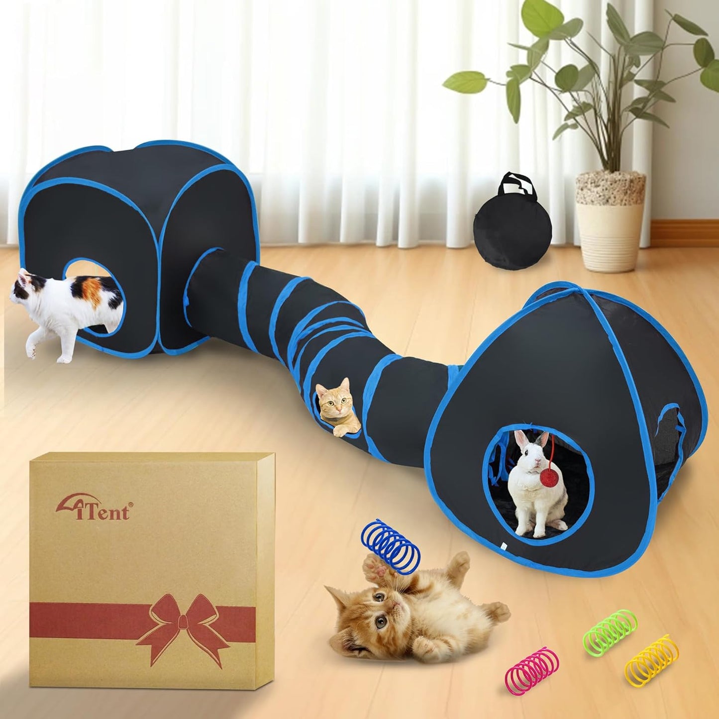 Interactive Cat Tunnels & Toys Set - ITENT