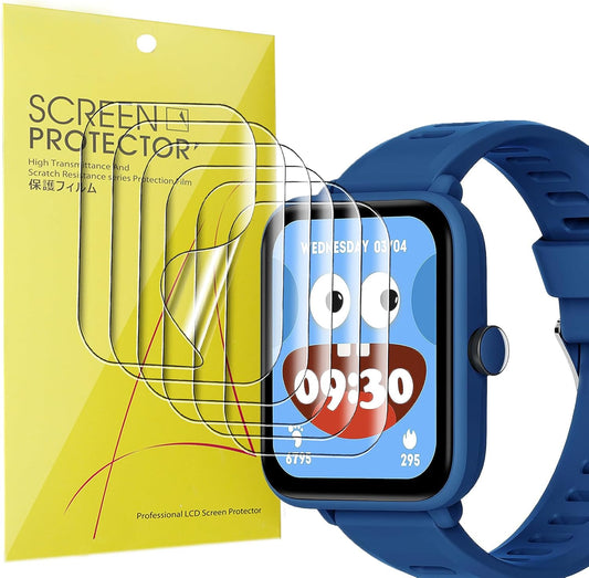 6 Pack Clear TPU Screen Protectors for Kids Fitness Tracker - Crystal Clear Protection