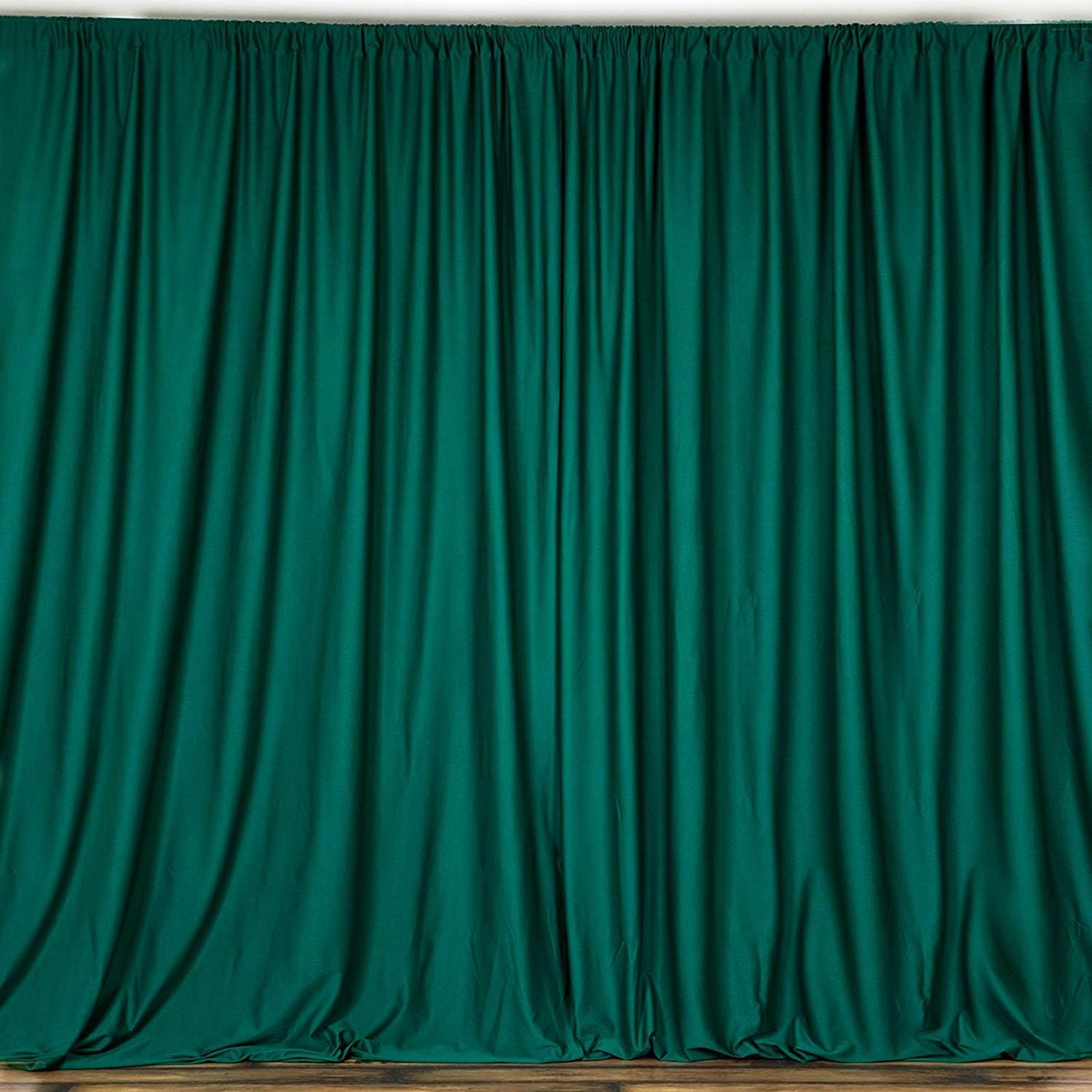 10 Ft Wide by 9 Ft High Hunter Green Polyester Backdrop Drape