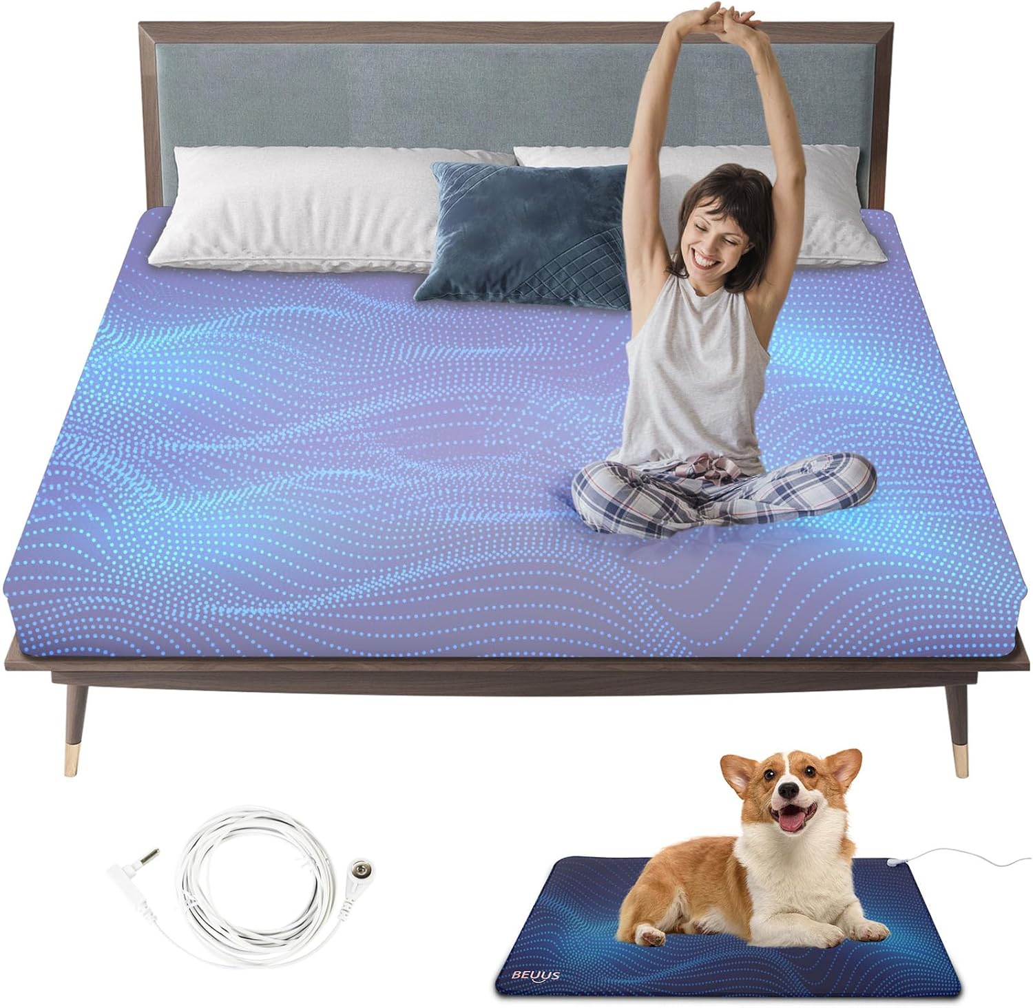 Grounding Sheets King Set with Mat for Enhanced Sleep Quality