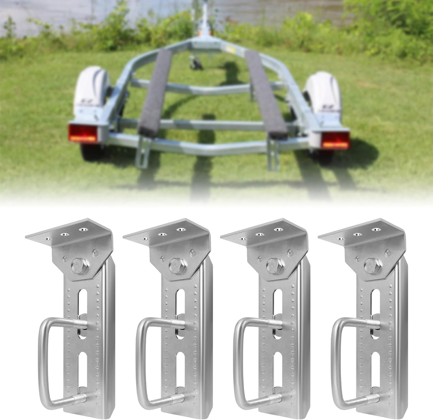 Boat Trailer Bunk Brackets Kit for 1.5in to 3in Crossmembers