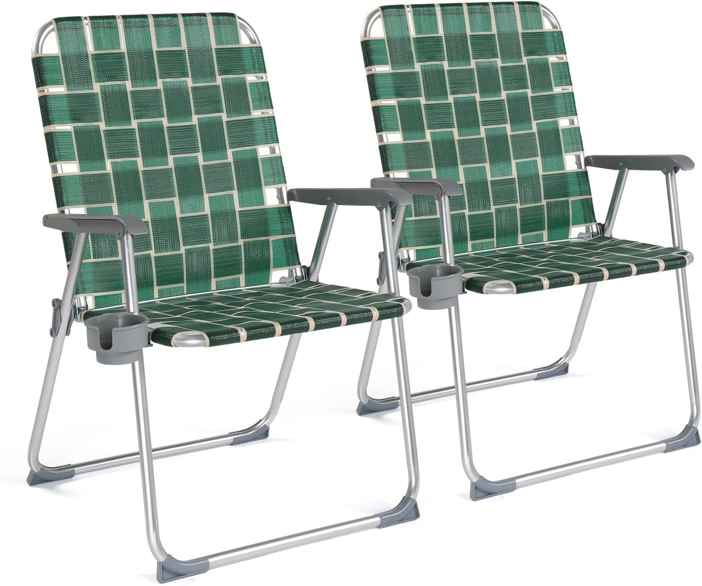 VINGLI Folding Webbed Oversized Lawn Chairs for Comfort & Durability