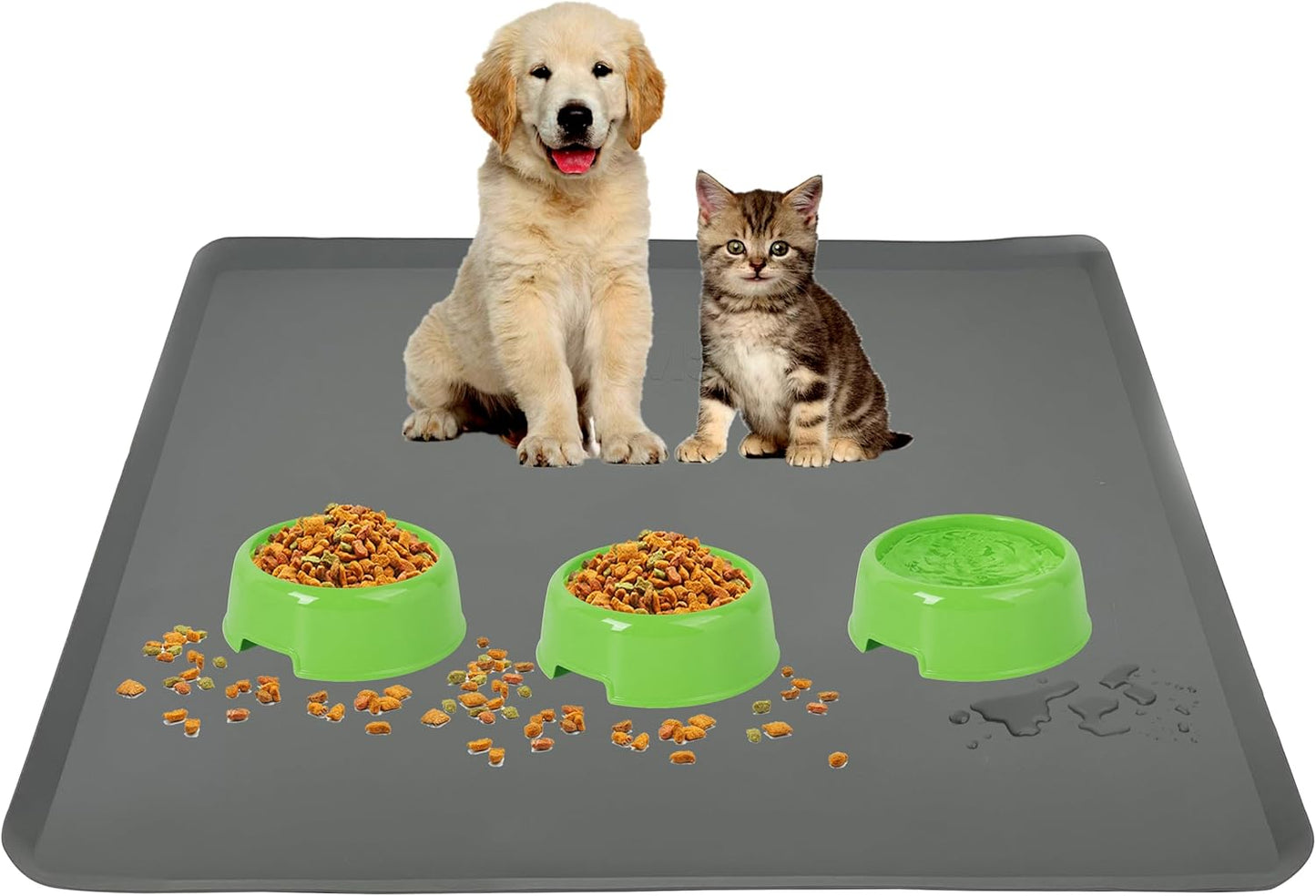 TidyFriend Silicone Pet Food Mat for Dogs and Cats, 28 x 30 in