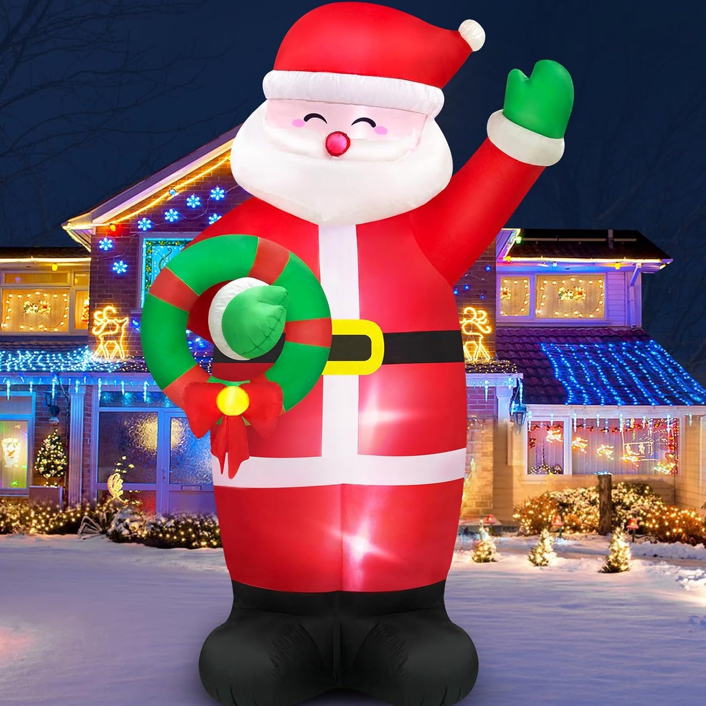 8FT Large Christmas Inflatables Santa Claus Outdoor Decor