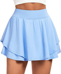 Tennis Skirt Pleated Skorts for Women - Double Ruffle Athletic