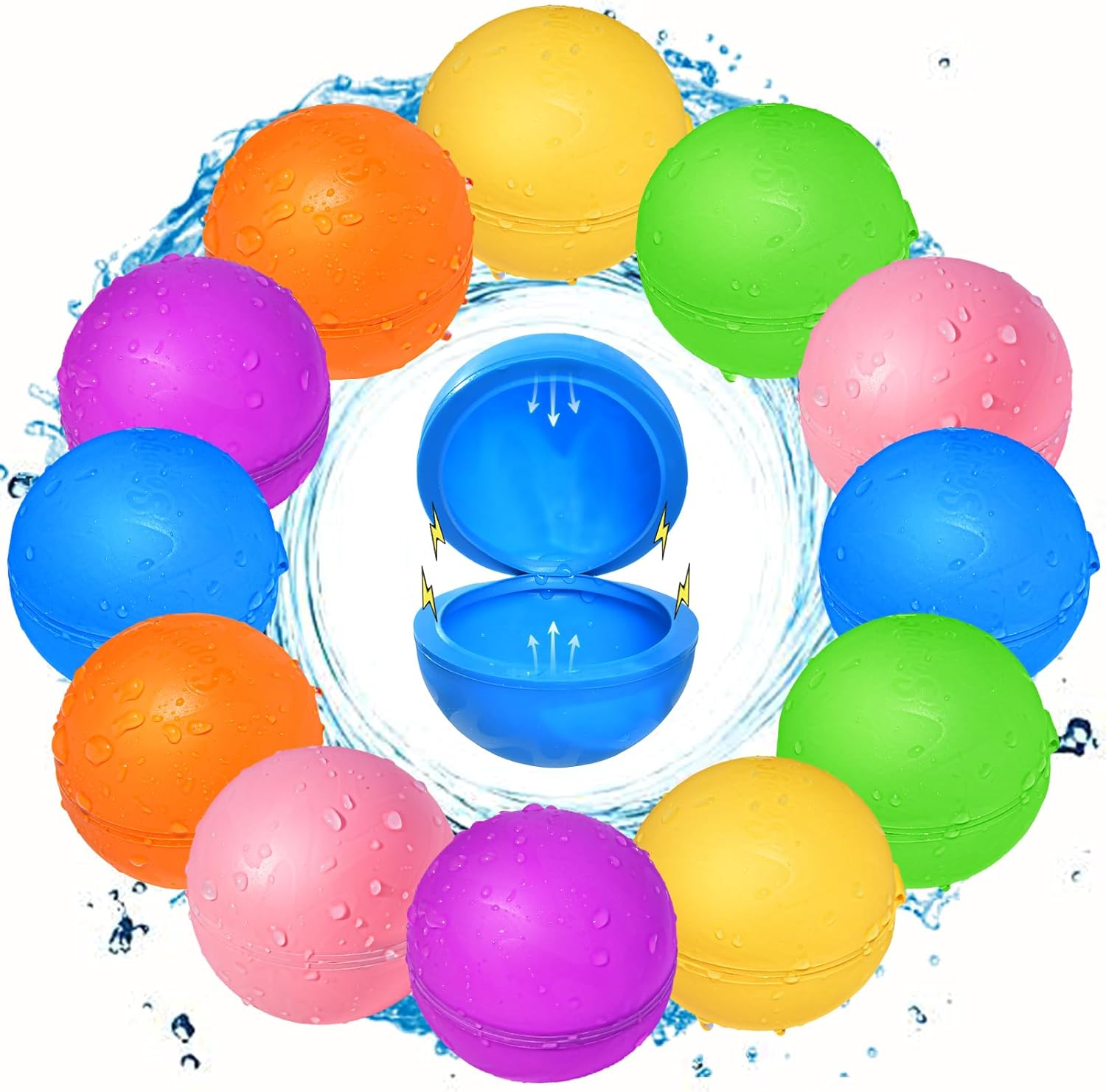 12Pcs Reusable Water Balloons for Endless Summer Fun