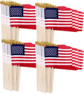 200 Pack Small American Flags on Stick 4x6 in - Handy Decor