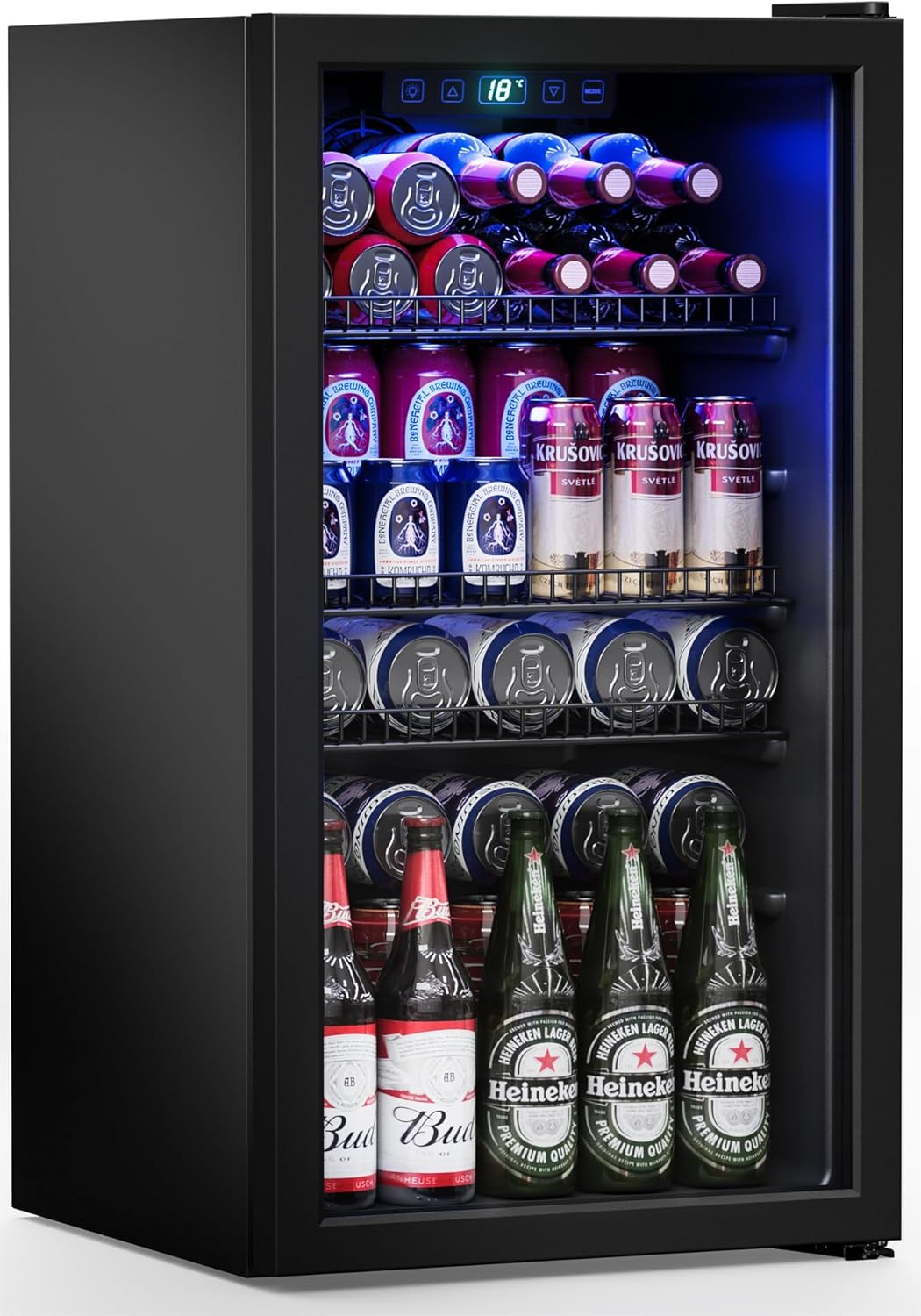 Beverage Refrigerator Cooler for 120 Cans with Digital Display