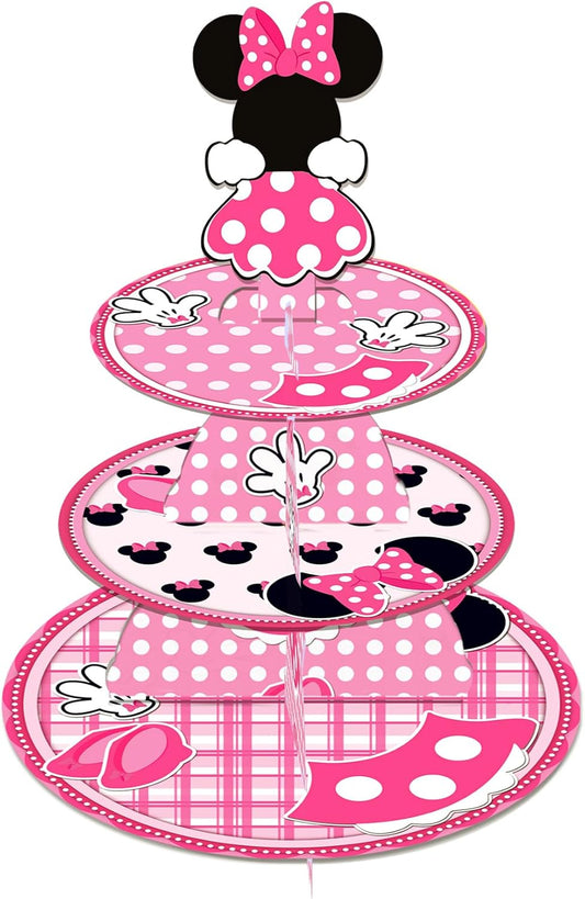 Pink 3-Tier Cupcake Stand for Stunning Party Decor