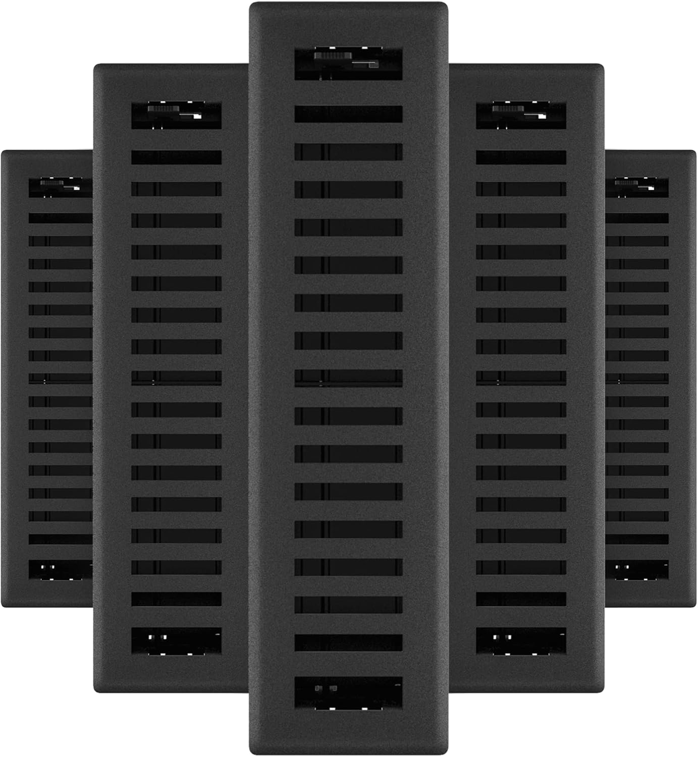 Montezuma Decorative Floor Register 2.25 x 12-Inch Black Iron