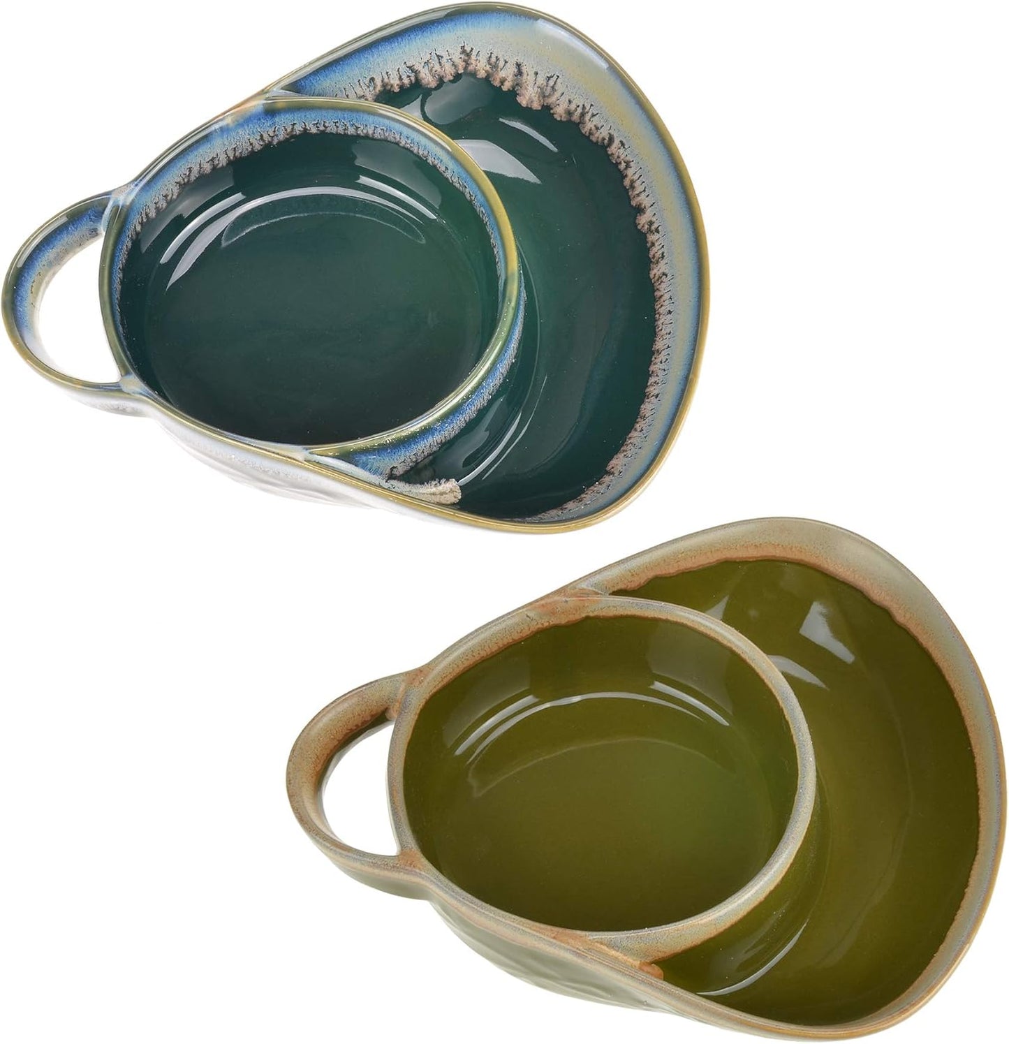 Stoneware Soup & Side Bowls Set of 2 for Convenient Dining