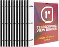 12 Pack Telescoping 3 Ring Binder 1 Inch - Flexible Thin Binder