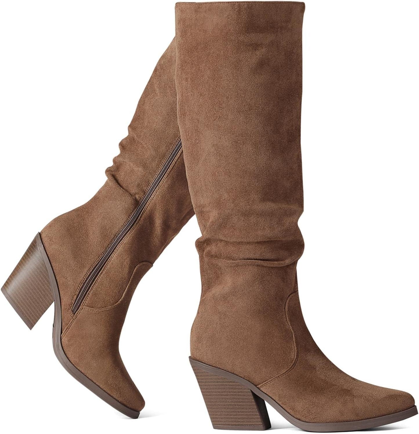 Putu Women's Pointed Toe Knee High Boots for Stylish Comfort
