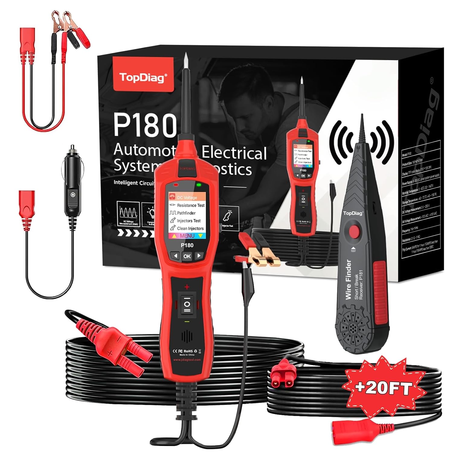 TopDiag P180 Circuit Breaker Finder Tool for Automotive Testing