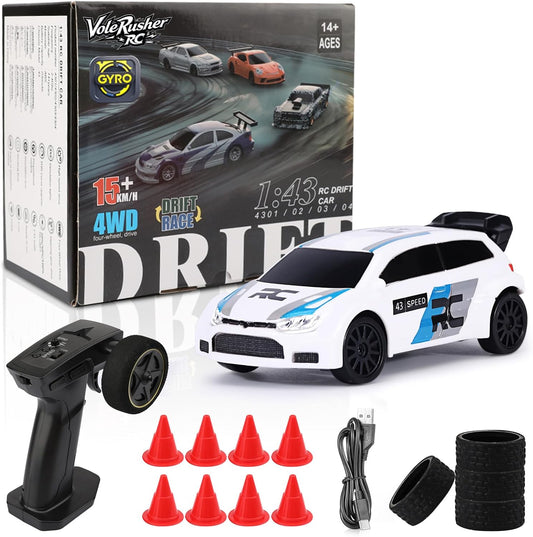 1/43 Scale Mini RC Drift Car with Gyroscope for Ages 8-14