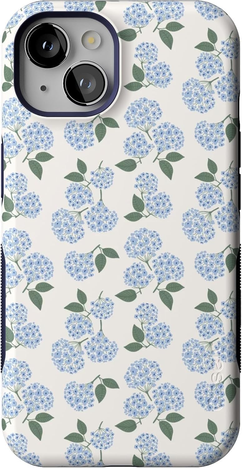 Bold Protective iPhone 13 Case with Blue Hydrangea Design