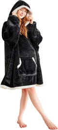 Soft Cozy Wearable Blanket Hoodie - Oversized Warm Sherpa for Adults