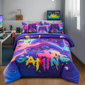 Gaming Comforter Set Twin for Boys - Colorful Gamepad Design