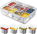 Snackle Box Container with 8 Removable Stainless Steel Compartments