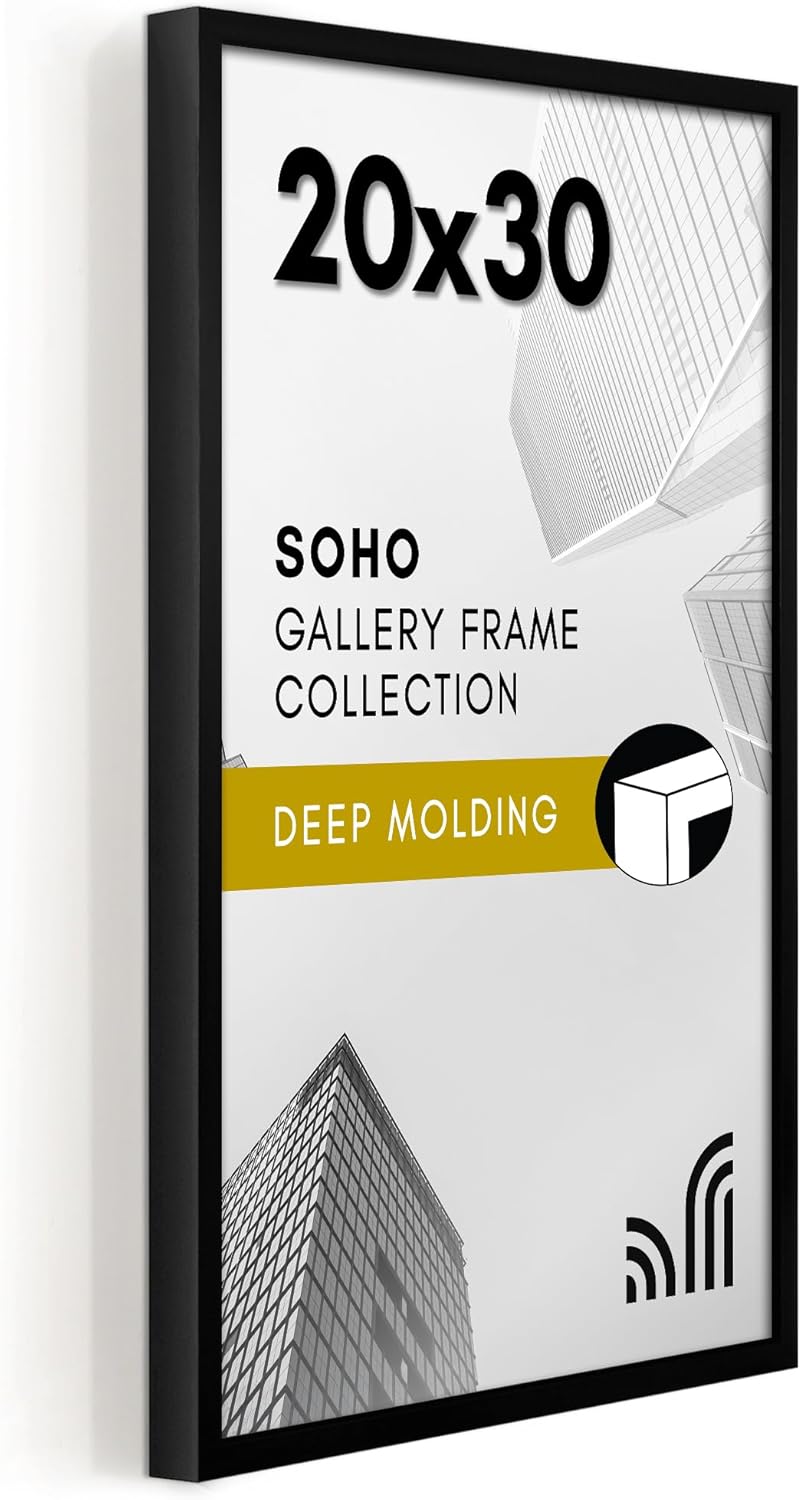 20x30 Black Poster Frame with Polished Plexiglass for Display