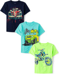 Boys' Vehicle Short Sleeve Graphic T-Shirts 3-Pack - Everyday Comfort