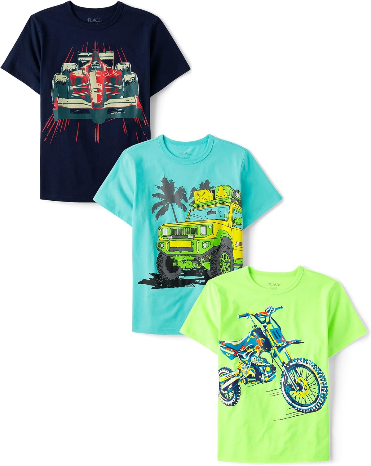 Boys' Vehicle Short Sleeve Graphic T-Shirts - Multipack Fun