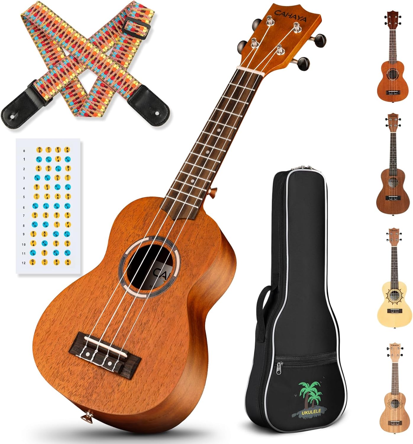 CAHAYA Concert Ukulele 23 Inch Kit for Beginners and Kids