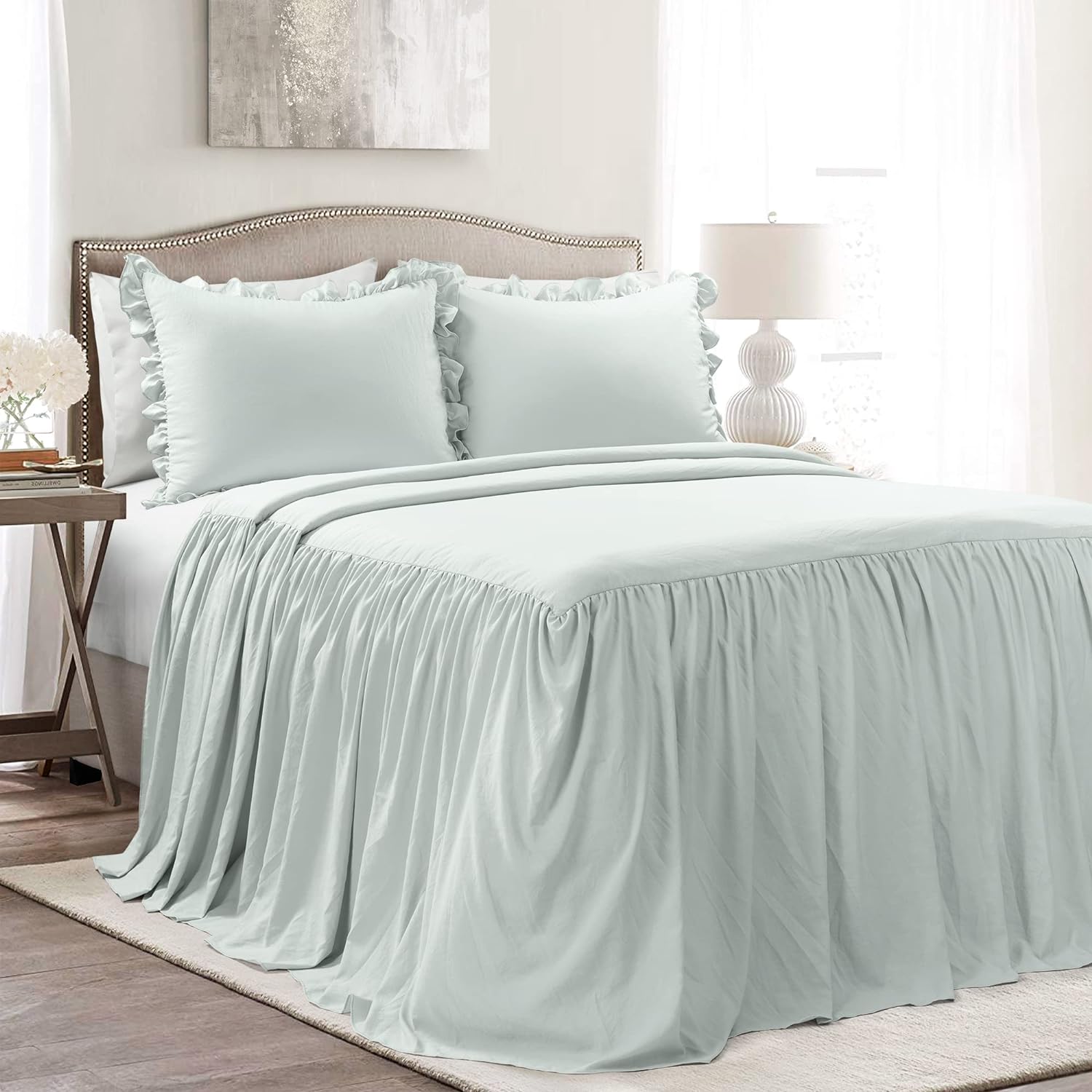Lush Decor Ruffle Skirt Bedspread Set for King Size Beds