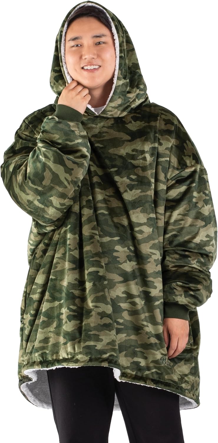 B-Cozy Hoodie Blanket - Warm & Cozy Sherpa