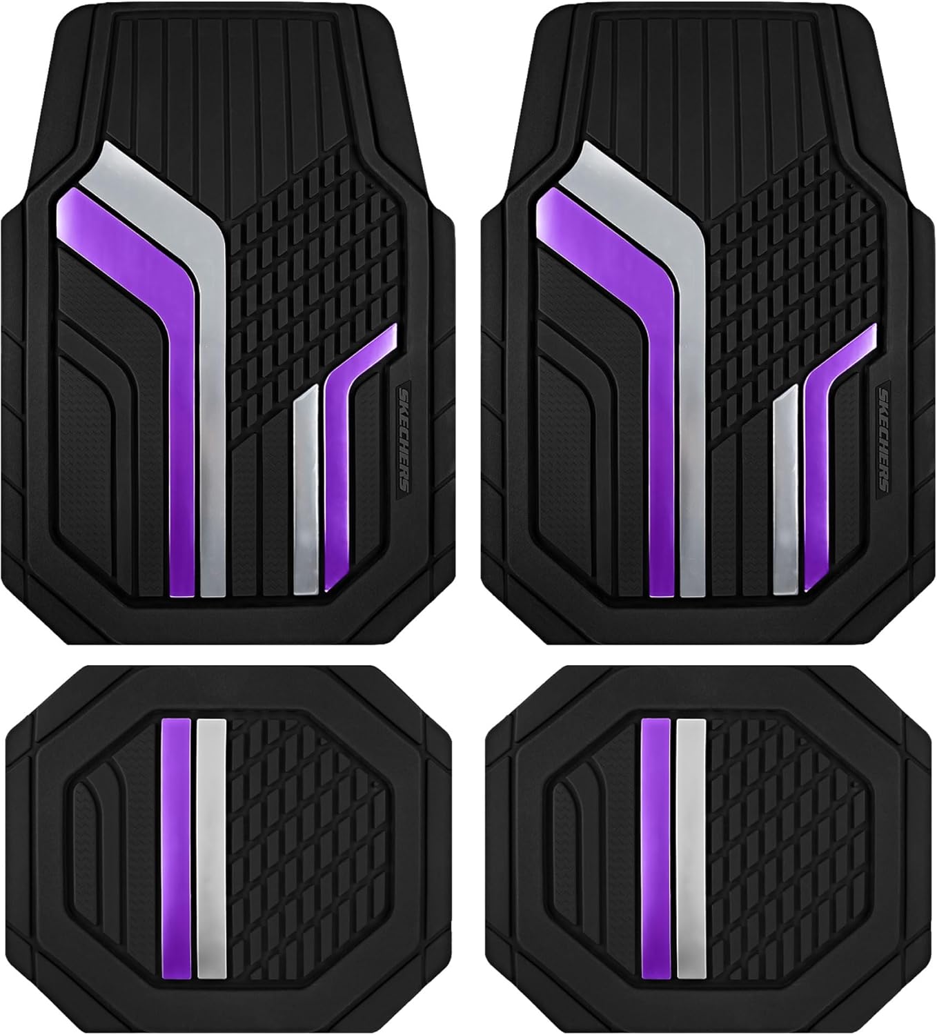 Skechers Heavy Duty Rubber Car Floor Mats for All Weather Use