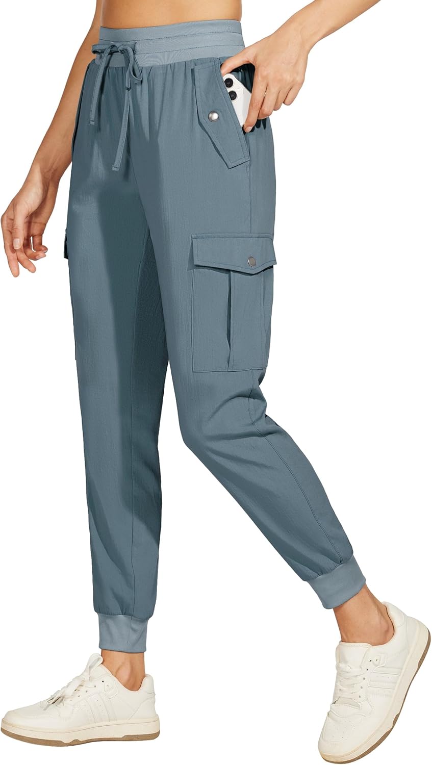 Lightweight Quick Dry Women's Hiking Cargo Joggers with Pockets
